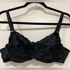 Black Lace Balconette Bra with Mesh Panels